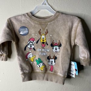 NWT 12 months Mickey and friends Christmas sweatshirt